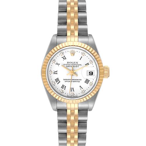 Photo of Rolex Datejust Yellow Gold White Diamond Dial Ladies Watch 79173