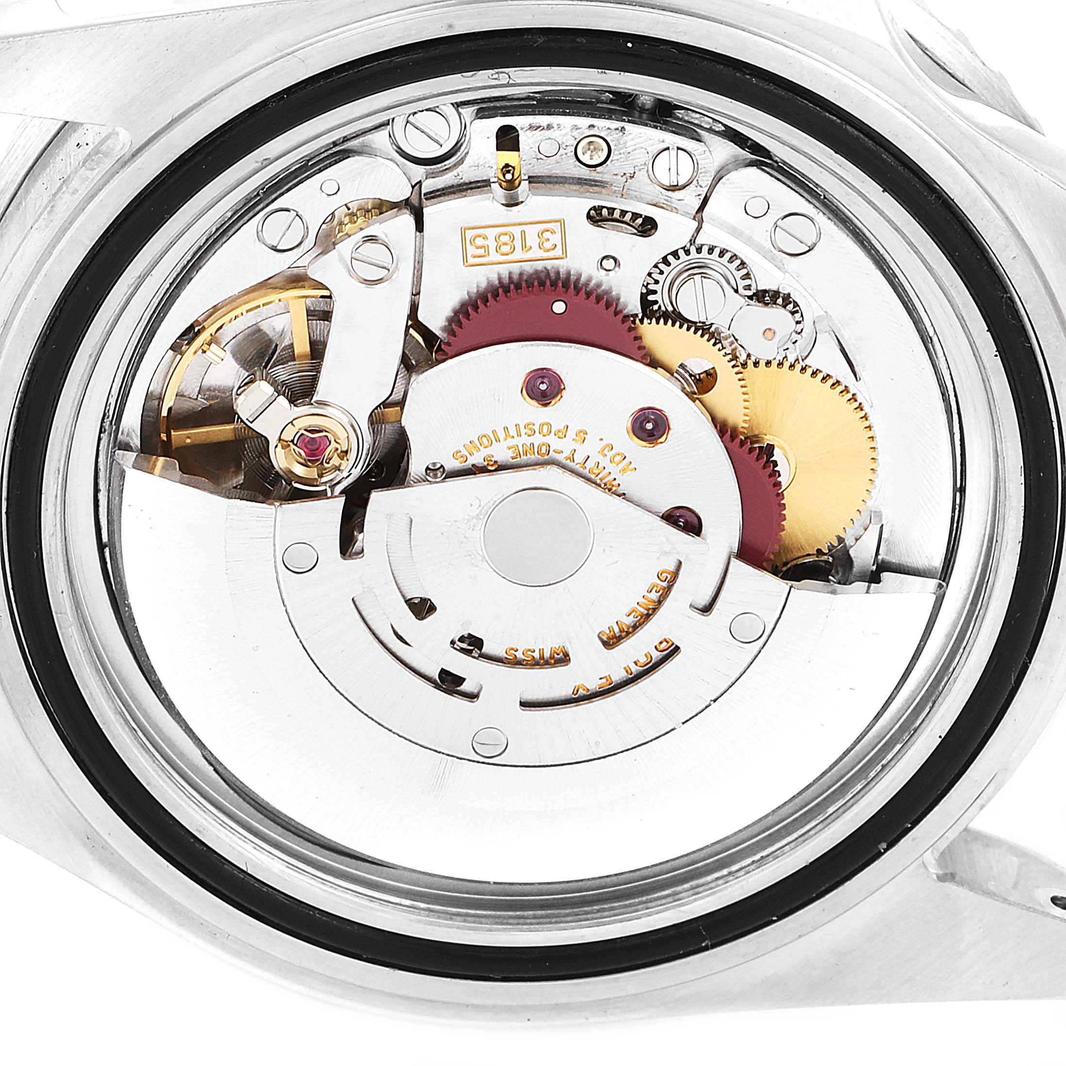 This image shows a close-up of the movement inside a Rolex GMT-Master 16710 Men
s Stainless Steel Black Dial 16710 Men
s Stainless Steel Black Dial watch.