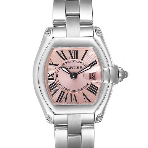 Photo of Cartier Roadster Pink Dial Stainless Steel Ladies Watch W62017V3 Box Papers