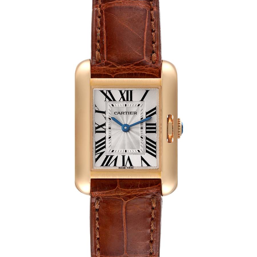 Cartier Tank Anglaise Yellow Gold Silver Dial Ladies Watch W5310028 SwissWatchExpo