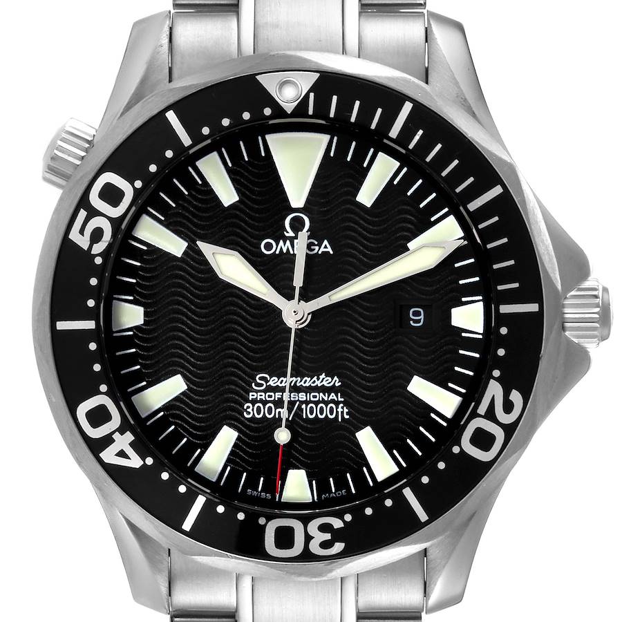 Omega Seamaster 41mm Black Dial Stainless Steel Mens Watch 2264.50.00 Box Card SwissWatchExpo