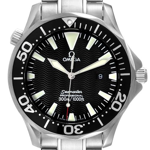 Photo of Omega Seamaster 41mm Black Dial Stainless Steel Mens Watch 2264.50.00 Box Card
