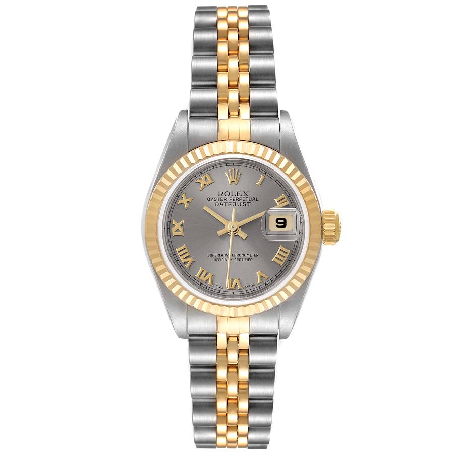 Rolex Datejust 26 Steel Yellow Gold Slate Dial Ladies Watch 79173 Box ...