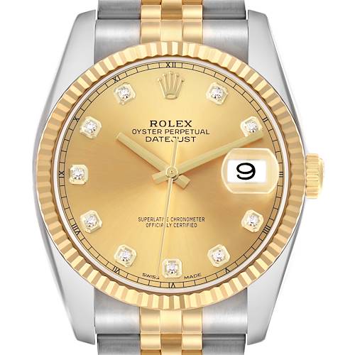 Photo of Rolex Datejust 41 Steel Yellow Gold Diamond Dial Mens Watch 126333