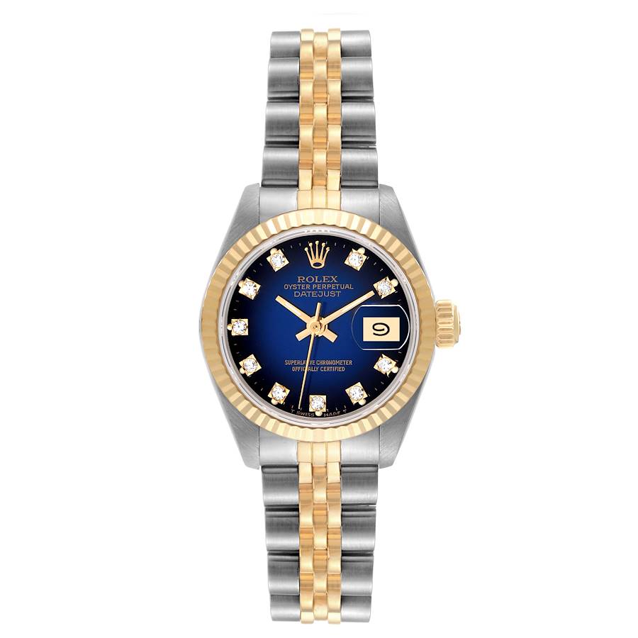 Rolex Datejust Blue Vignette Diamond Dial Steel Yellow Gold Ladies