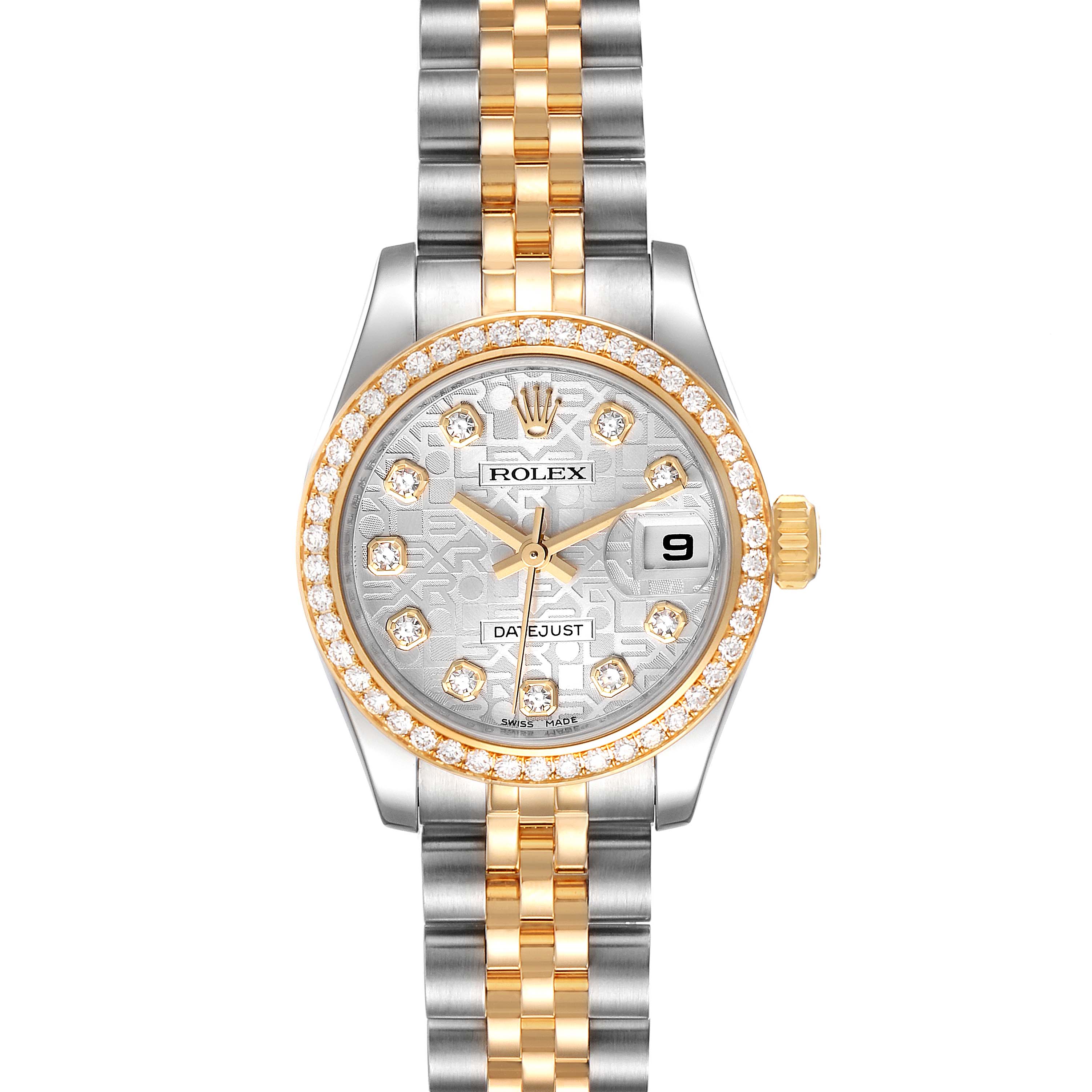 Rolex Datejust Steel 18k Yellow Gold Diamond Ladies Watch 179383 ...