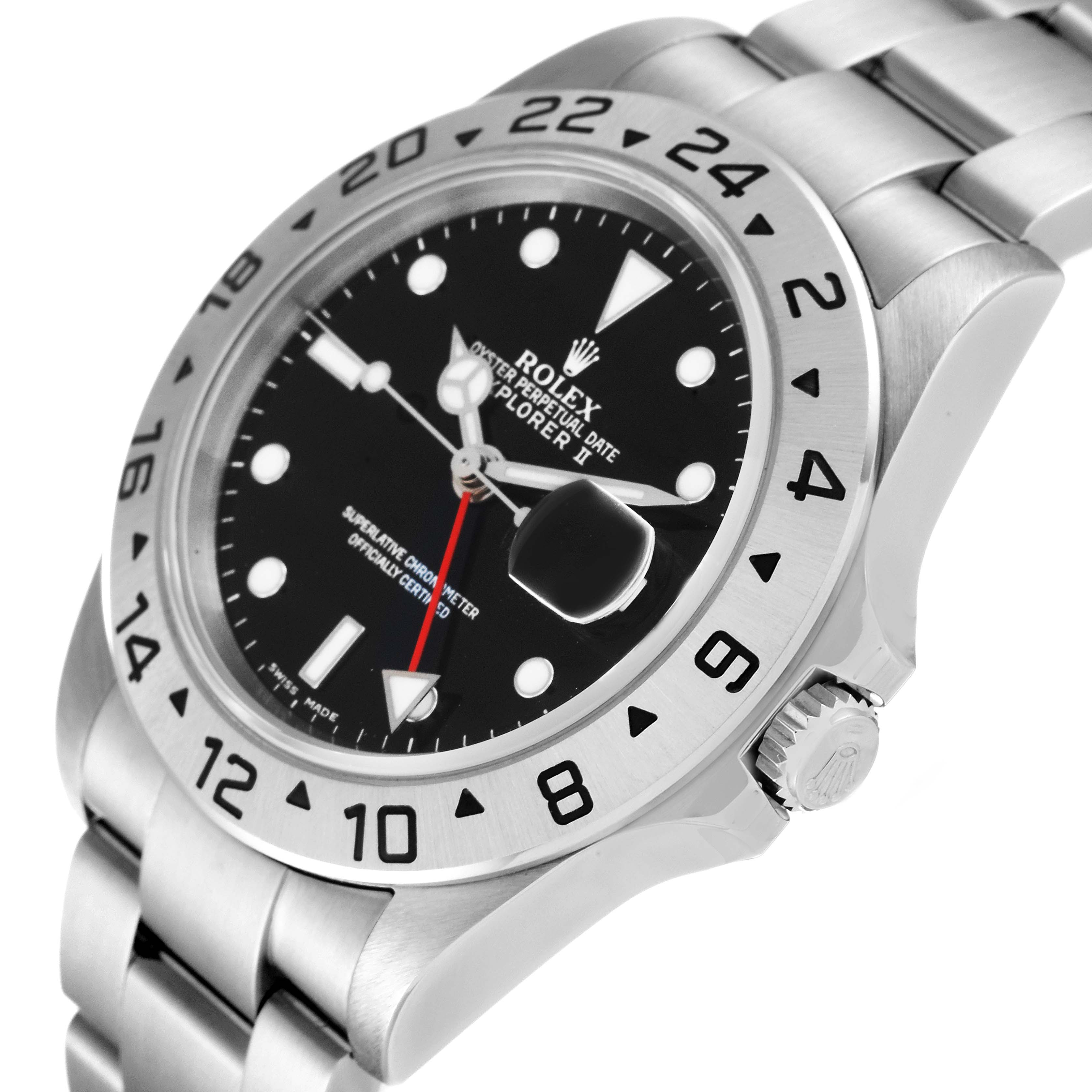 The image shows a close-up angle of the Rolex Explorer 16570 Men
s Stainless Steel Black Dial 16570 Men
s Stainless Steel Black Dial watch, highlighting the bezel, dial, and part of the bracelet.