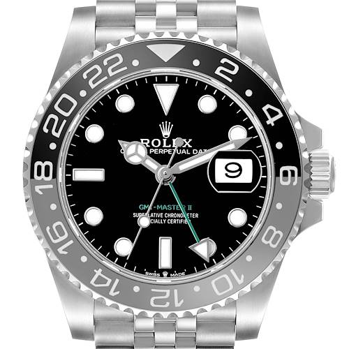 Photo of Rolex GMT Master II Black Gray Bruce Wayne Bezel Mens Watch 126710 Unworn