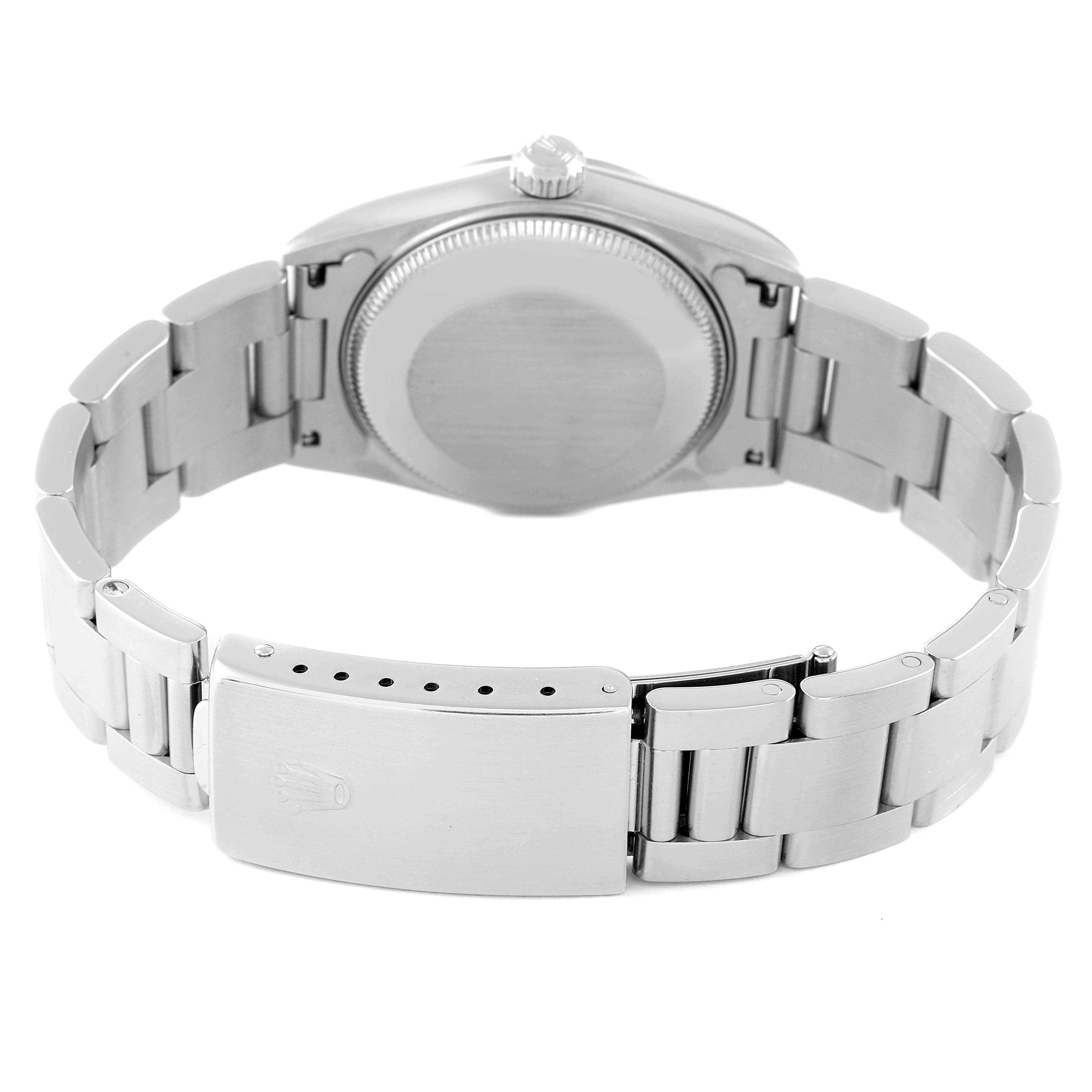 The image shows the back view of a Rolex Datejust 68240 Women's Stainless Steel Pink Dial 68240 Women's Stainless Steel Pink Dial watch, highlighting the bracelet and clasp.