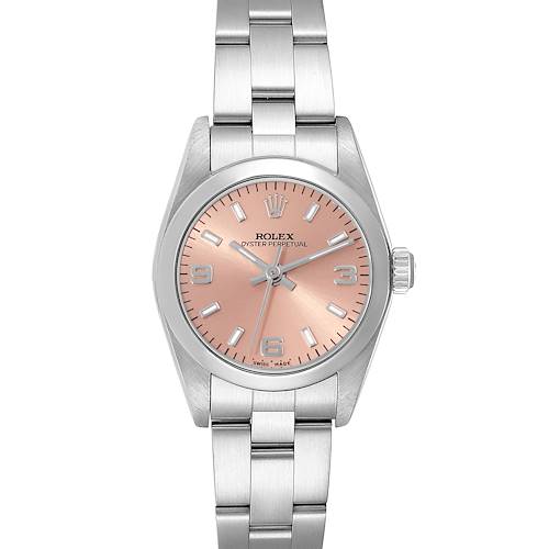 Photo of Rolex Oyster Perpetual Salmon Dial Steel Ladies Watch 76080 Box Papers