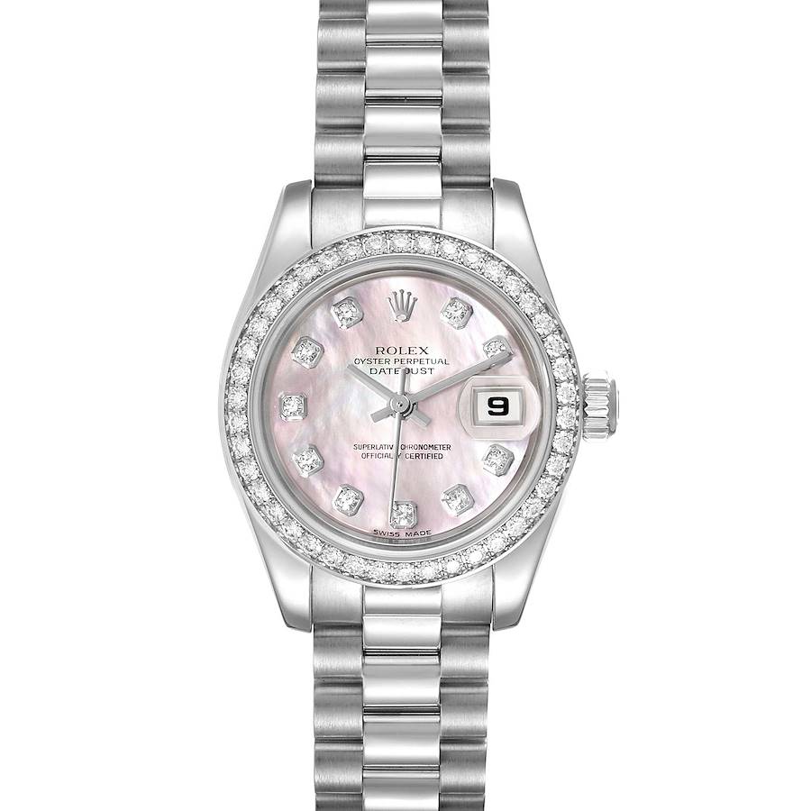 Rolex President Platinum MOP Diamond Ladies Watch 179136 Box Papers SwissWatchExpo