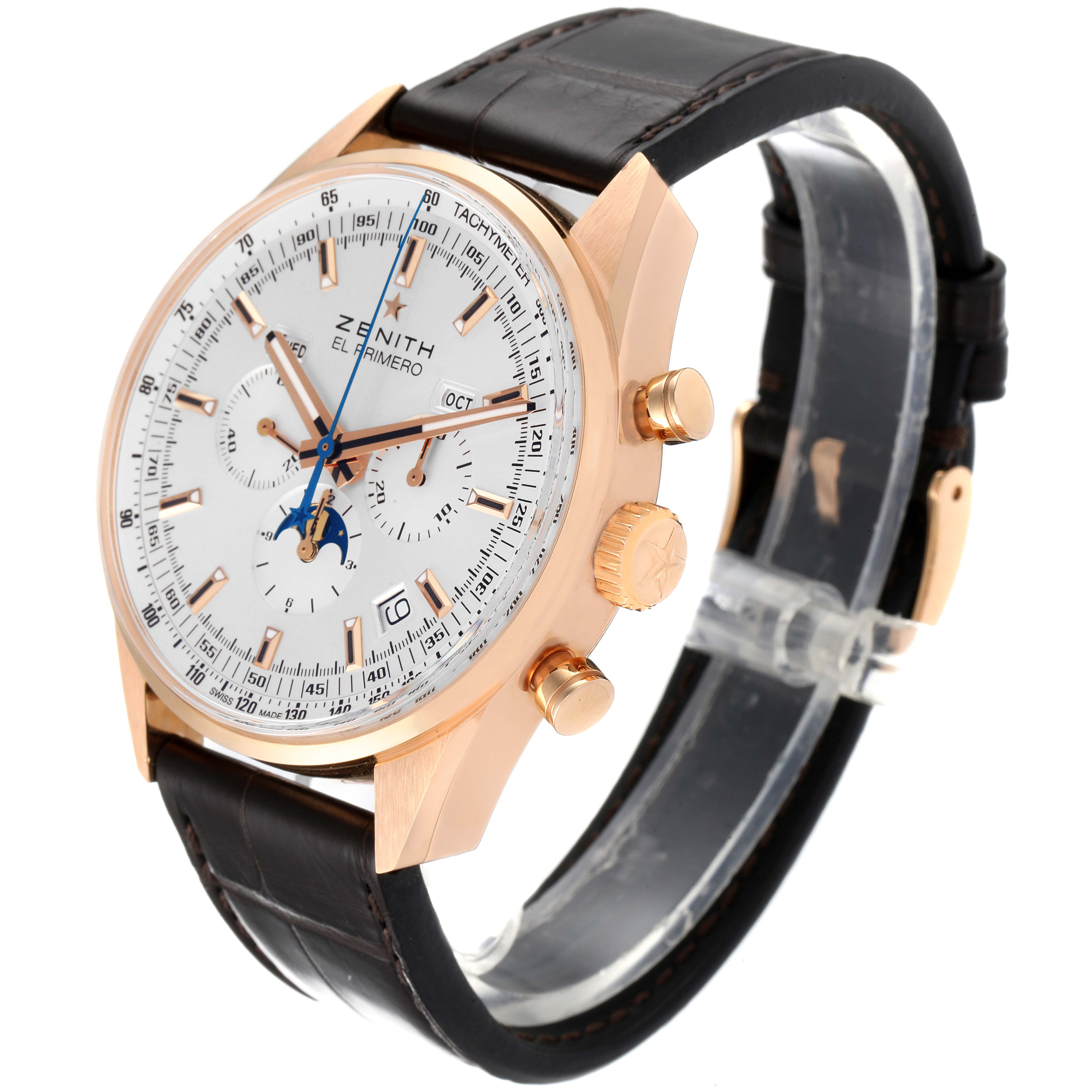 Zenith El Primero 410 Complete Calendar Moonphase Chronograph Rose Gold