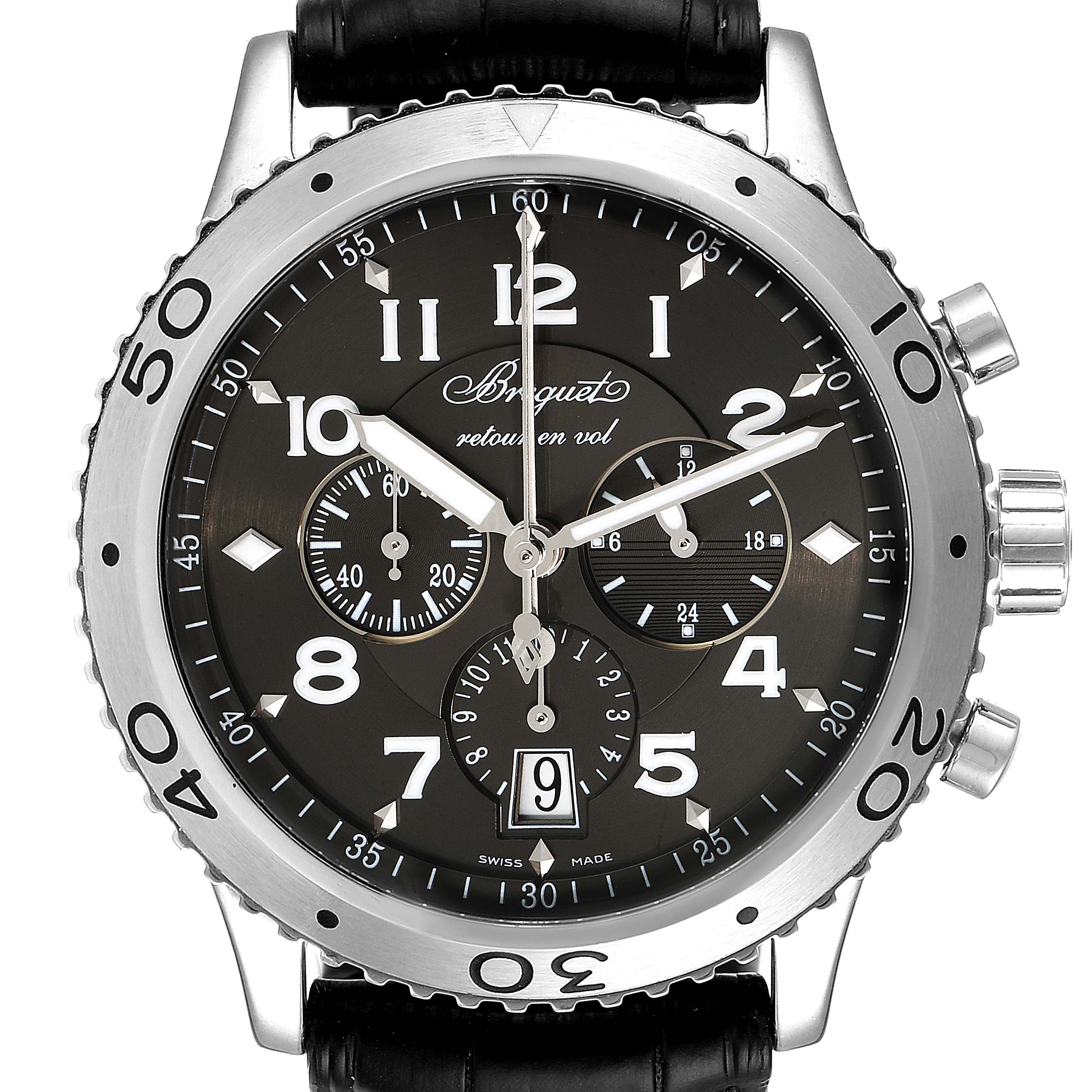 Breguet Transatlantique Type XXI Flyback Ruthenium Dial Watch