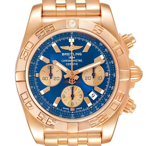 Photo of Breitling Chronomat 01 Evolution 44 Rose Gold Limited 8 Pieces Mens Watch HB0110 Box Papers