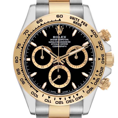 Photo of Rolex Daytona Steel Yellow Gold Black Dial Mens Watch 126503 Box Card
