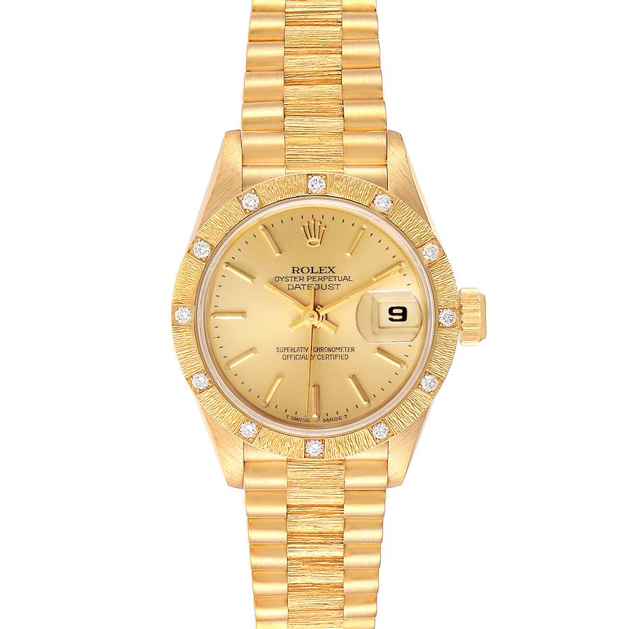 Rolex President Datejust 18k Yellow Gold Diamond Ladies Watch 69288 SwissWatchExpo