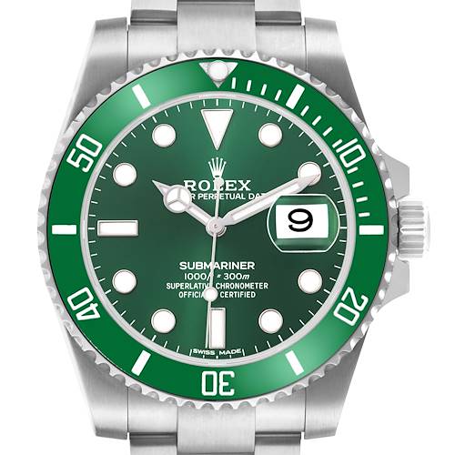 Photo of Rolex Submariner Hulk Steel Green Dial Bezel Mens Watch 116610LV Box Card
