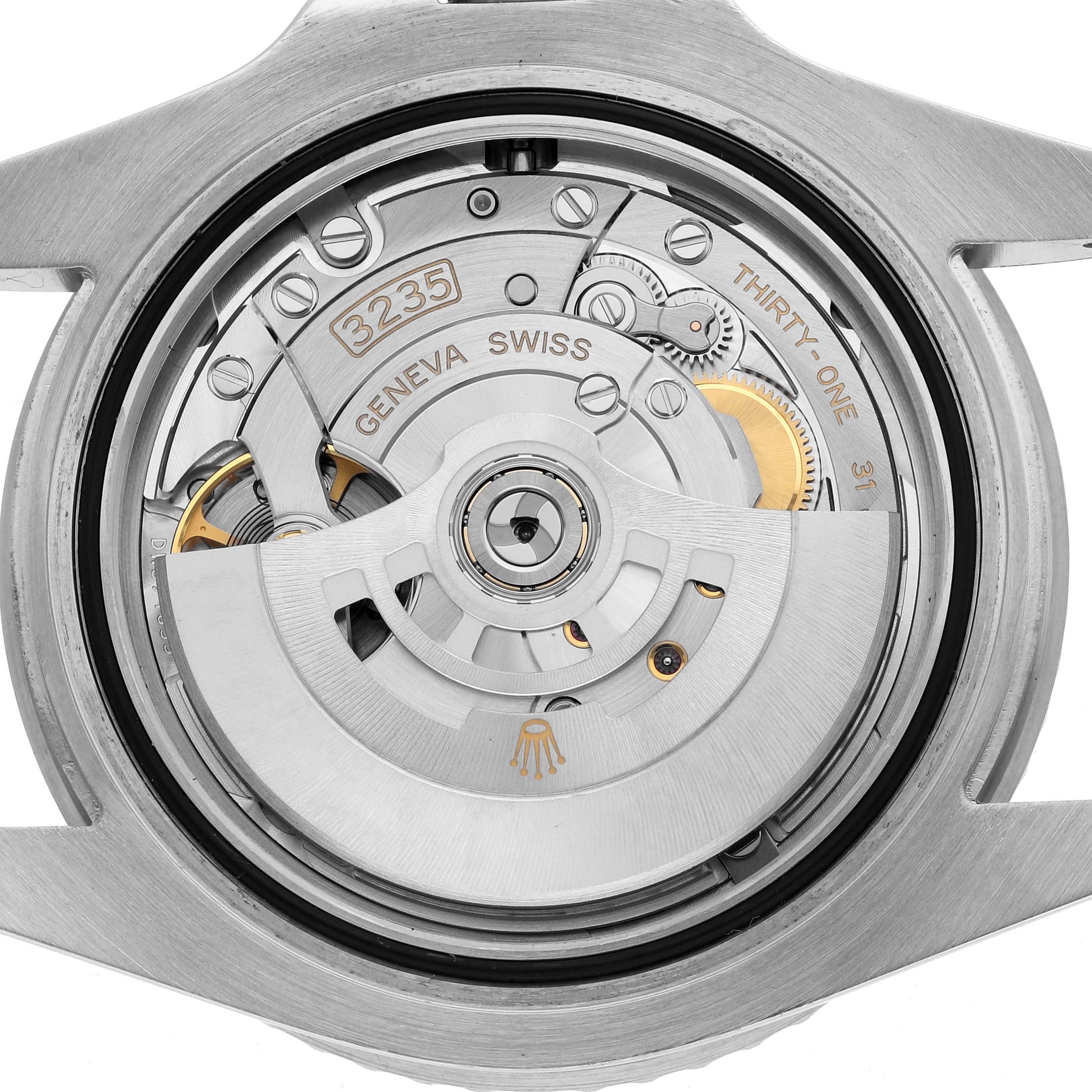 The image shows the movement mechanism of a Rolex Submariner 126610 Men's Stainless Steel Black Dial, viewed from the back.