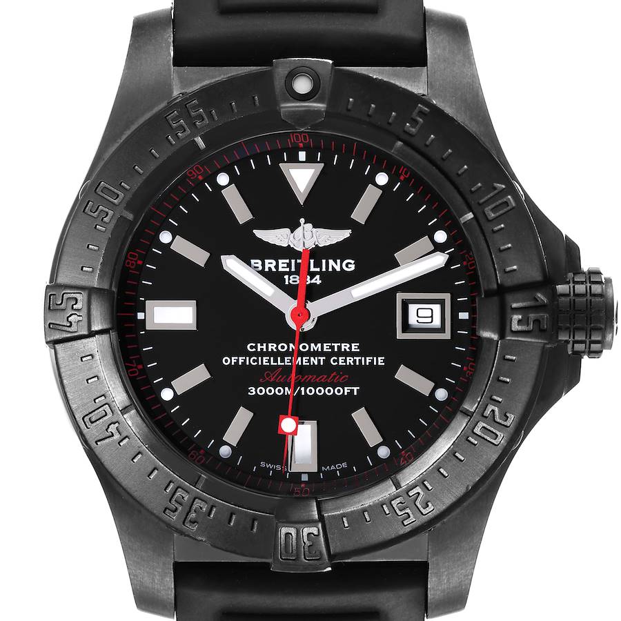 Breitling Avenger Seawolf Code Red Blacksteel LE Watch M17330 Box Papers SwissWatchExpo