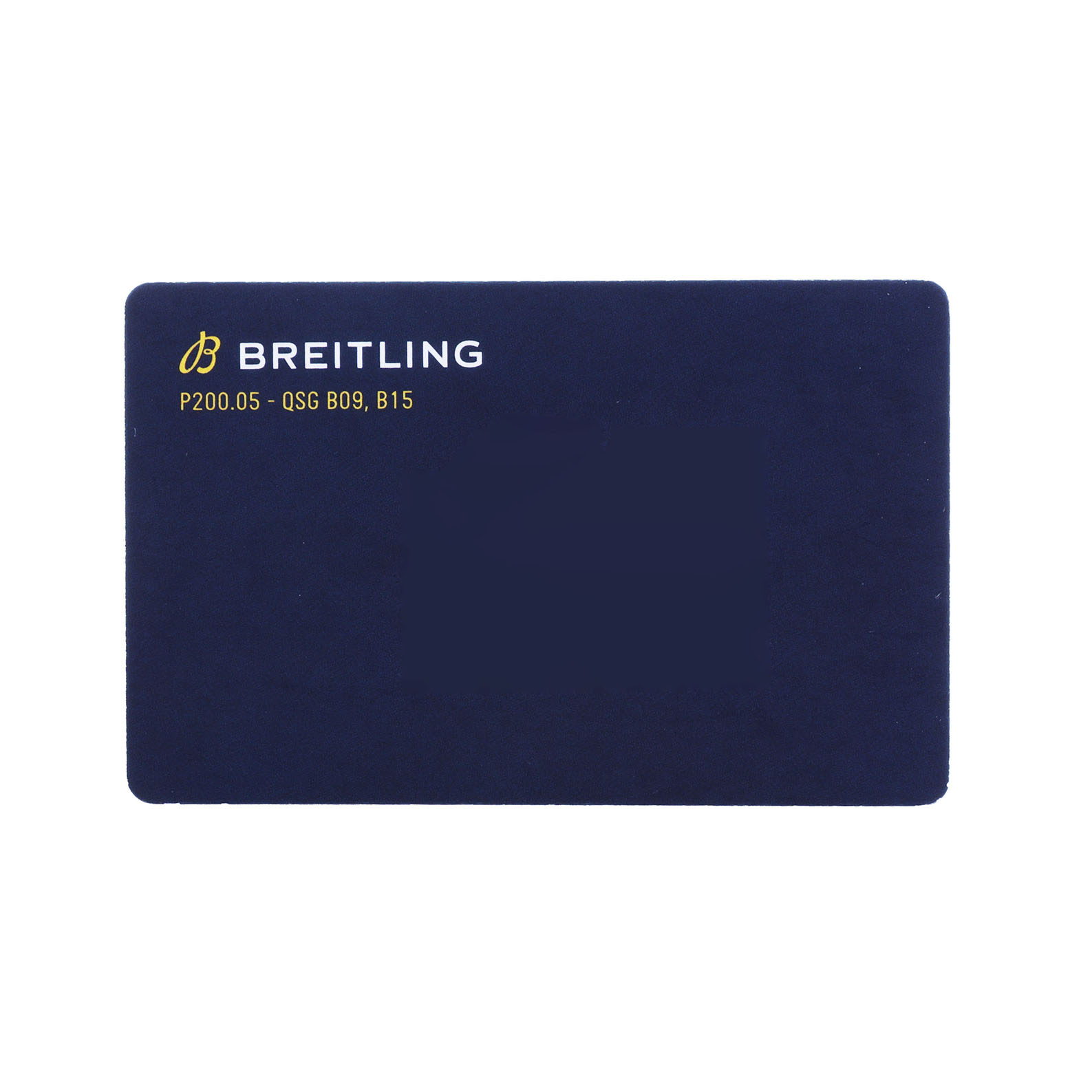 This is a Breitling Premier AB0930 Men's Stainless Steel Green Dial model warranty card, shown from the front.