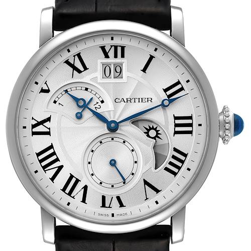 Photo of Cartier Rotonde Retrograde GMT Time Zone Steel Mens Watch W1556368 Box Card