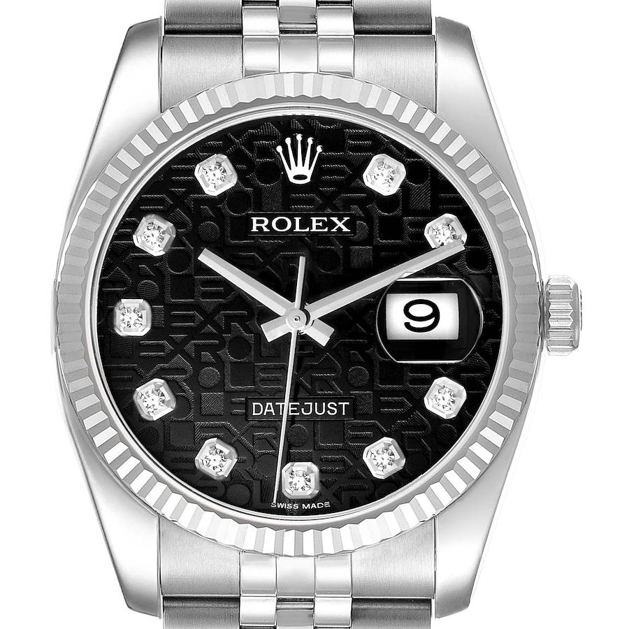 Rolex Datejust Steel White Gold Anniversary Diamond Dial Mens Watch 116234 SwissWatchExpo