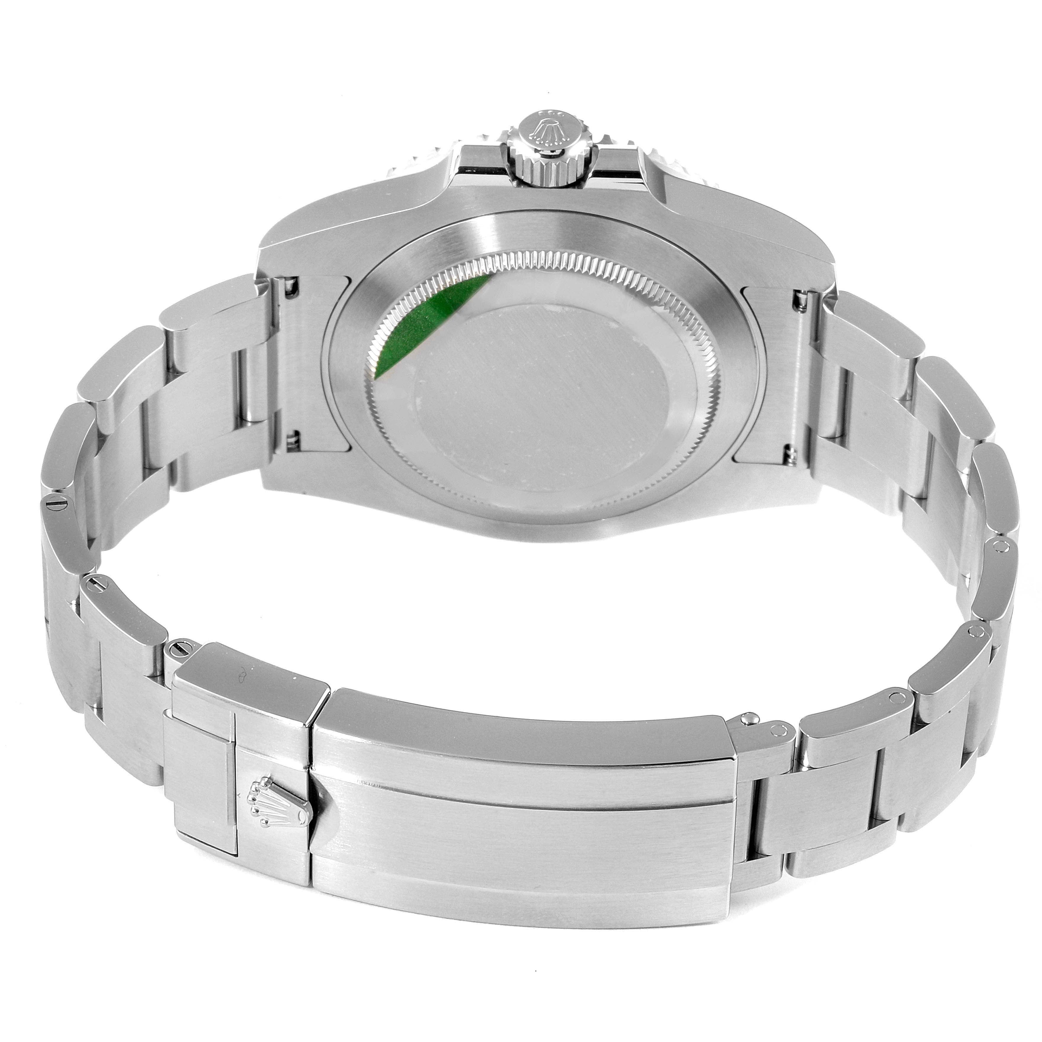 This image shows the back case and bracelet clasp of a Rolex Submariner 114060 Men
s Stainless Steel Black Dial 114060 Men
s Stainless Steel Black Dial watch, viewed from the underside.