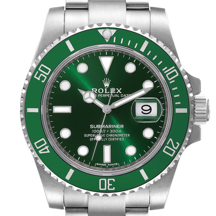 Rolex Submariner Hulk Green Dial Bezel Steel Mens Watch 116610 Box Card SwissWatchExpo
