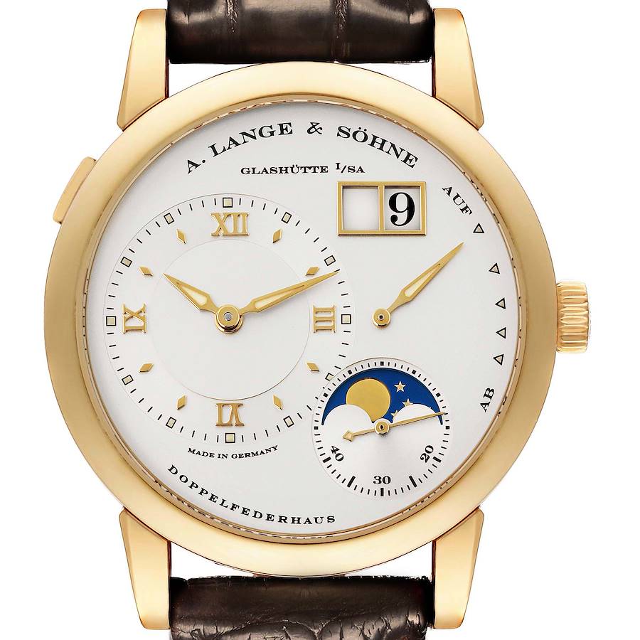 A. Lange Sohne Lange 1 Yellow Gold Moonphase Mens Watch 109.021 SwissWatchExpo