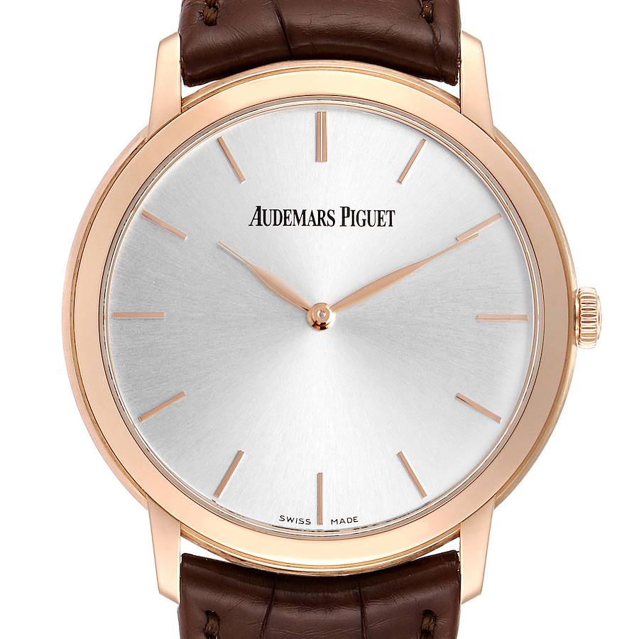 Audemars Piguet Jules Extra Thin Automatic Rose Gold Mens Watch 15180 SwissWatchExpo