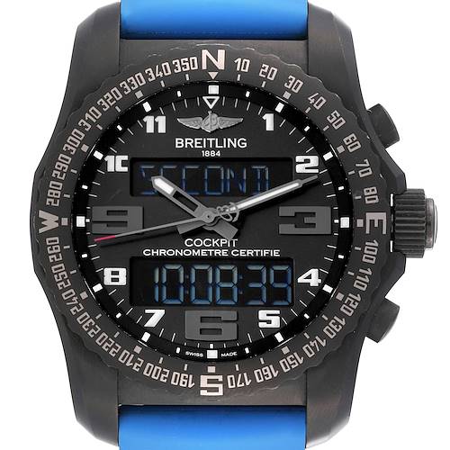 The Breitling Professional Series watch is shown from the front, displaying the dial, bezel, and part of the strap.