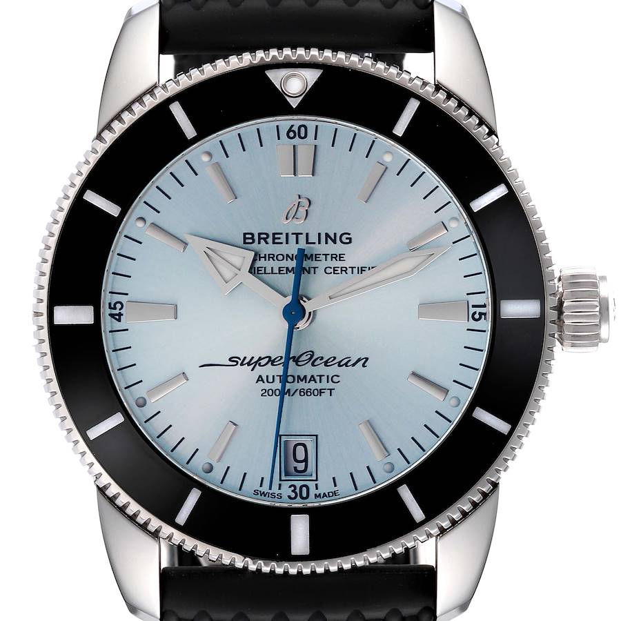 Breitling Superocean Heritage II 42 Ice Blue Dial Steel Watch AB2010 Unworn SwissWatchExpo