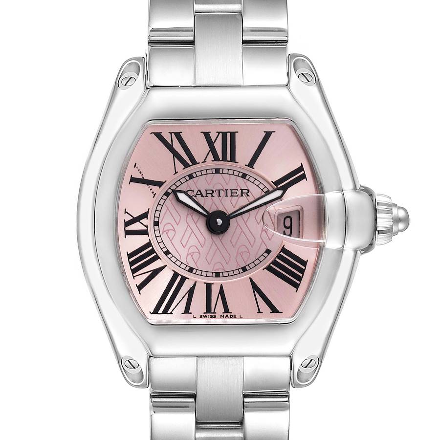 Cartier Roadster Pink Ribbon Breast Cancer Awareness LE Watch W62043V3 SwissWatchExpo