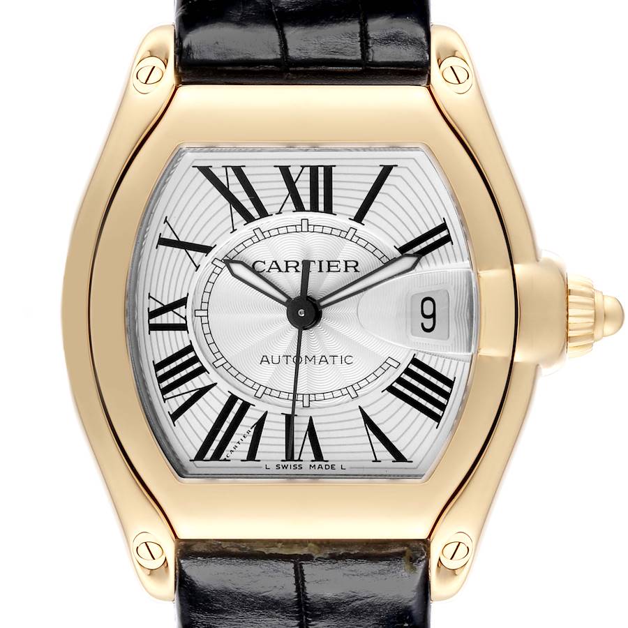 Cartier Roadster Yellow Gold Large Mens Watch W62005V2 Box Papers SwissWatchExpo