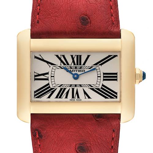Photo of Cartier Tank Divan Large Silver Dial Yellow Gold Ladies Watch W6300556 Box Papers