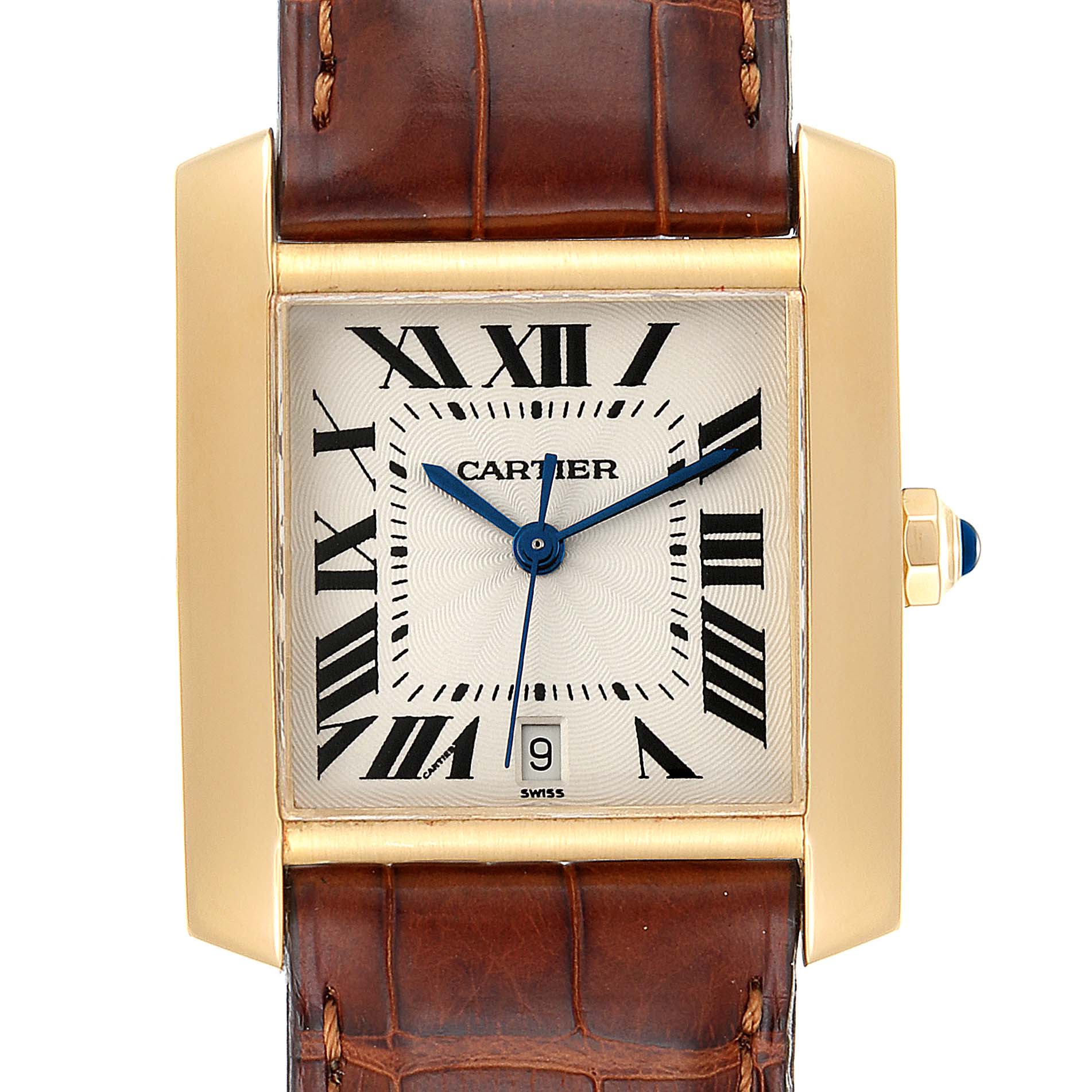 Cartier Tank Francaise Large Yellow Gold Automatic Mens Watch W5000156 28947 Dd1d7 