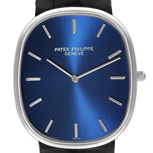 Photo of Patek Philippe Golden Ellipse Grande Taille Platinum Blue Dial Watch 5738
