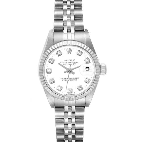 Photo of Rolex Datejust Steel White Gold White Diamond Dial Ladies Watch 79174