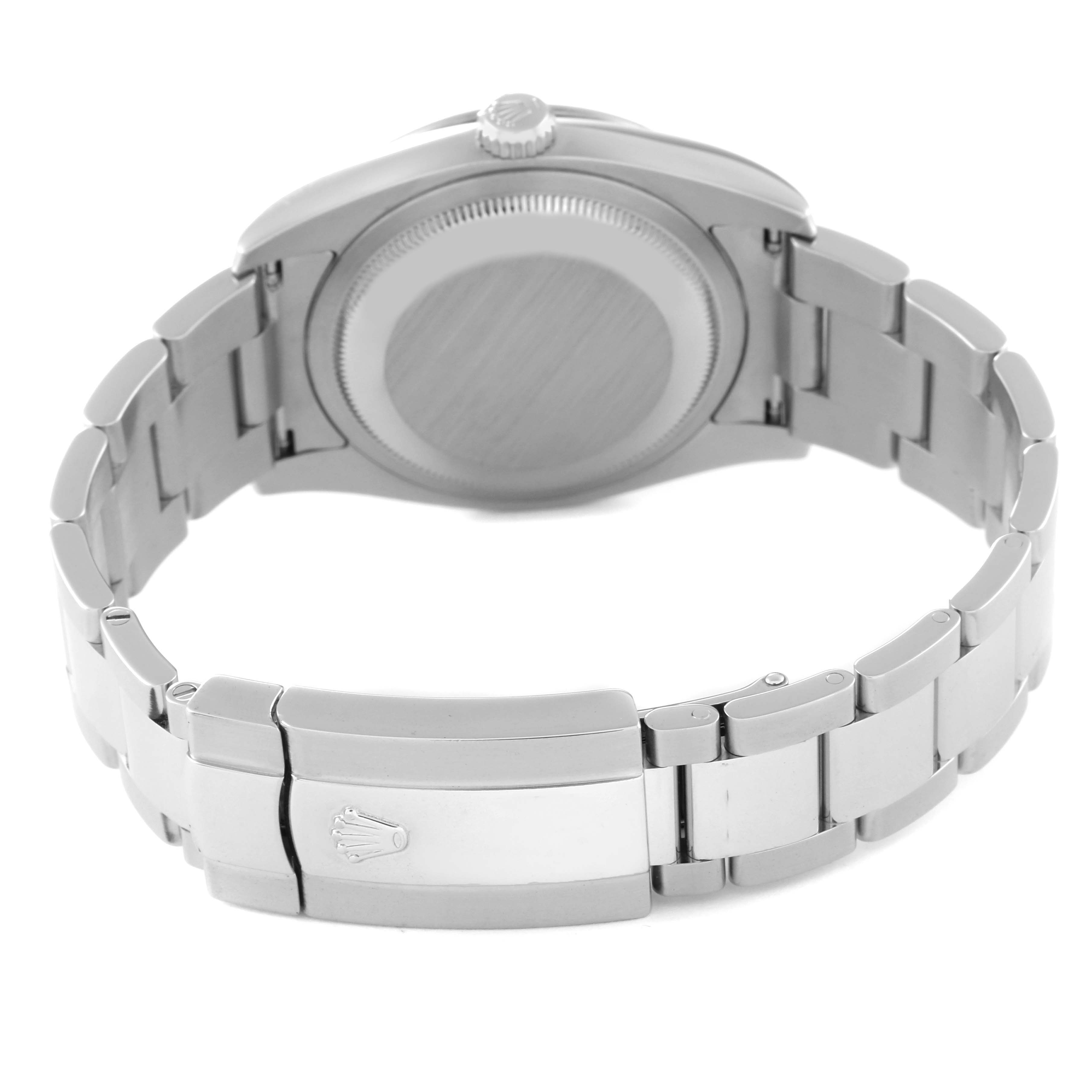 This image shows the back and clasp of a Rolex Turn-o-Graph 116264 Men
s Stainless Steel White Dial 116264 Men
s Stainless Steel White Dial watch, highlighting the bracelet and case back.