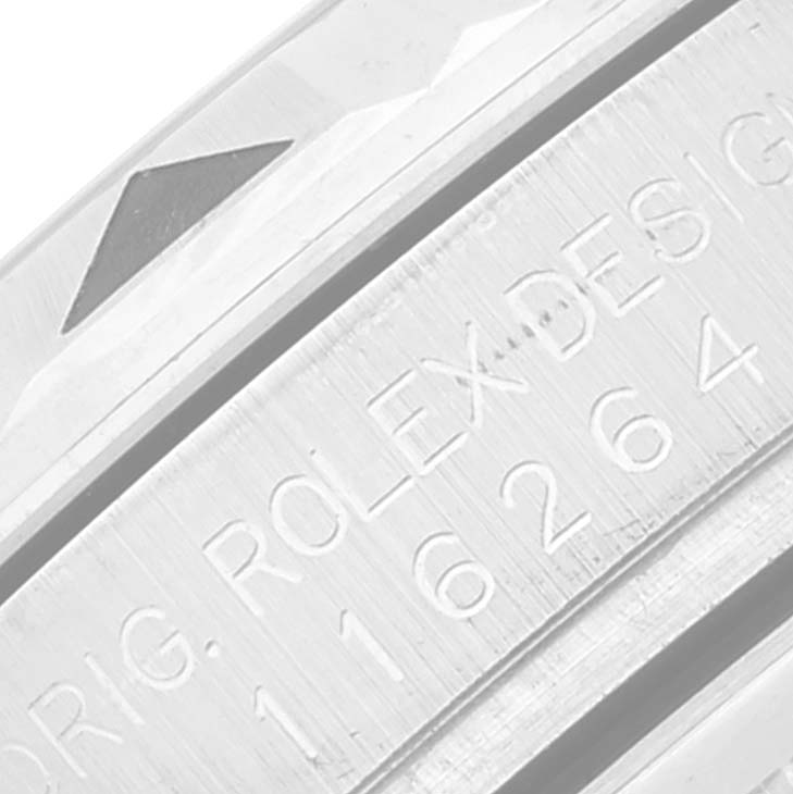 The image shows a close-up view of the bezel and engraved case sides of a Turn-o-Graph model by Rolex.