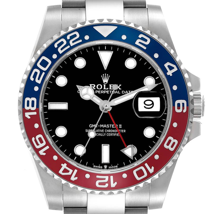 Rolex GMT Master II Blue Red Pepsi Bezel Steel Mens Watch 126710 Box Card SwissWatchExpo