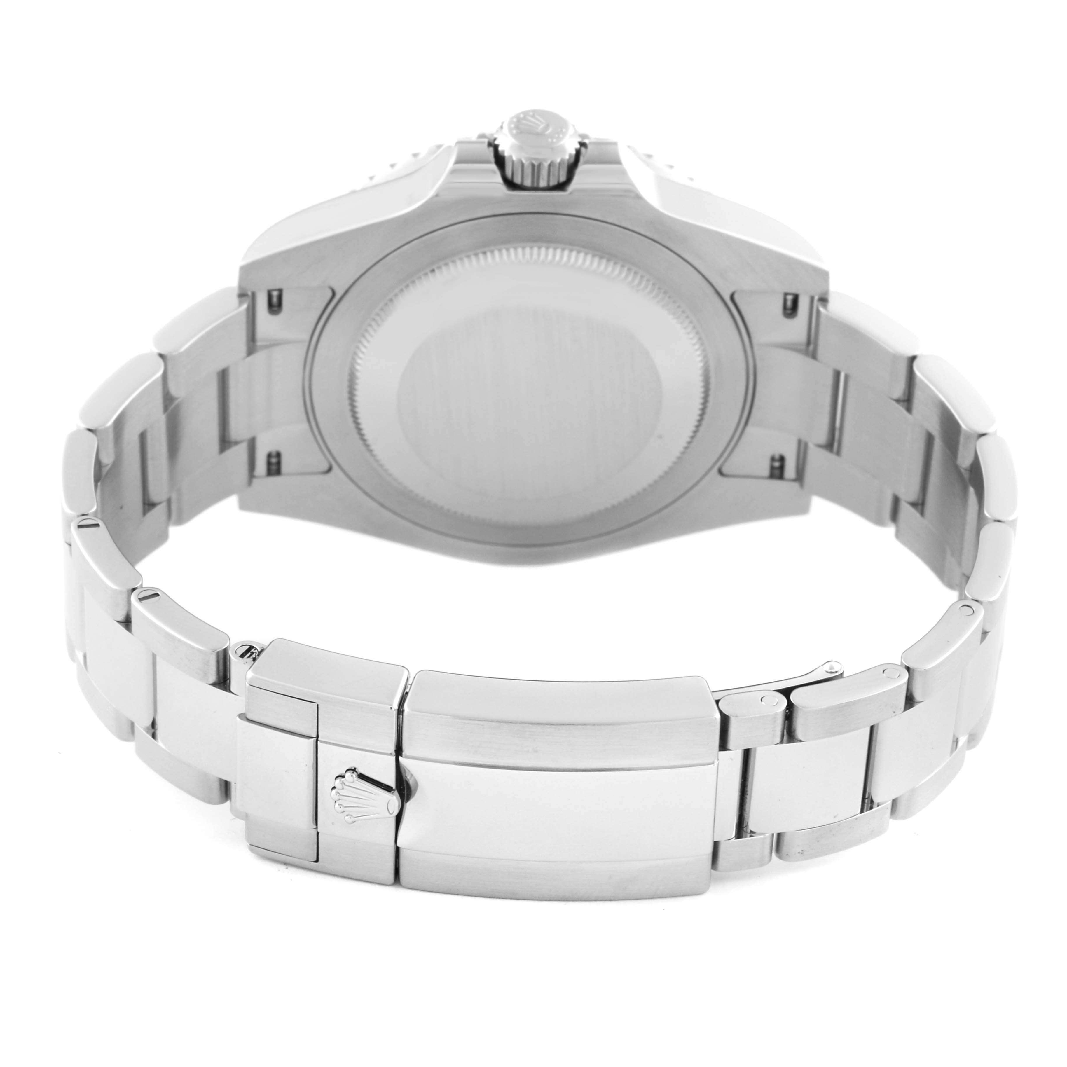 The image shows the back of the Rolex GMT-Master 126710BLRO Men's Stainless Steel Black Dial 126710BLRO Men's Stainless Steel Black Dial watch, focusing on the clasp and bracelet.