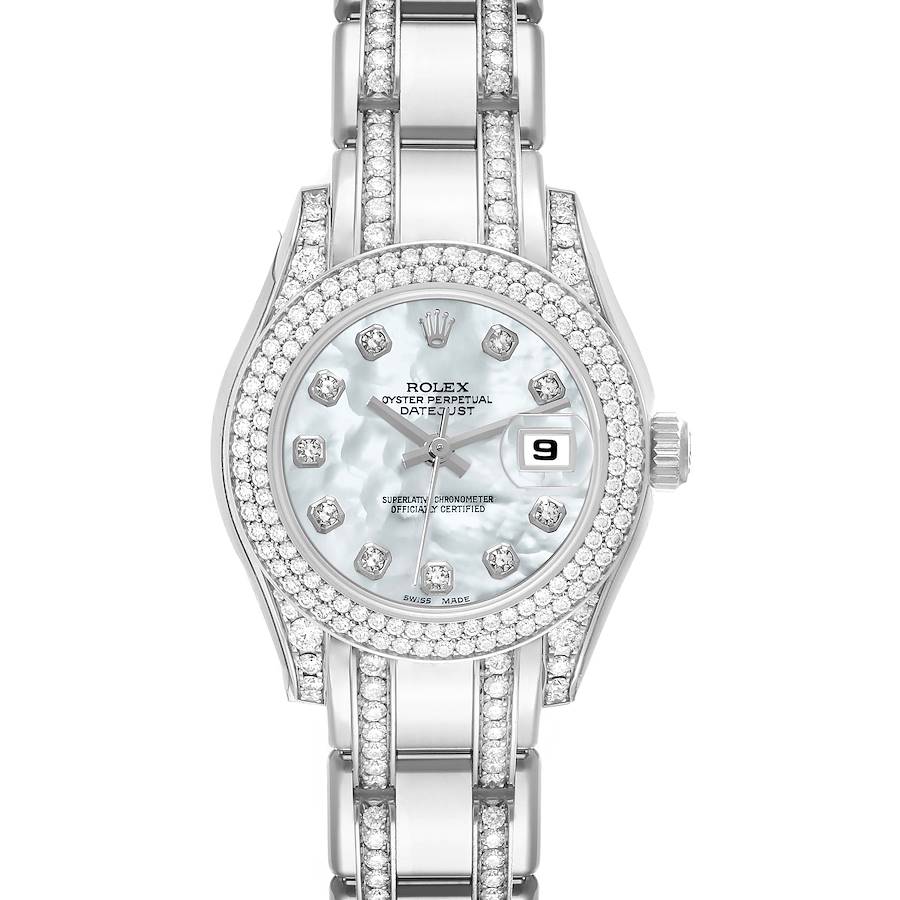 Rolex Pearlmaster White Gold Mother of Pearl Diamond Ladies Watch 80359 Unworn NOS SwissWatchExpo