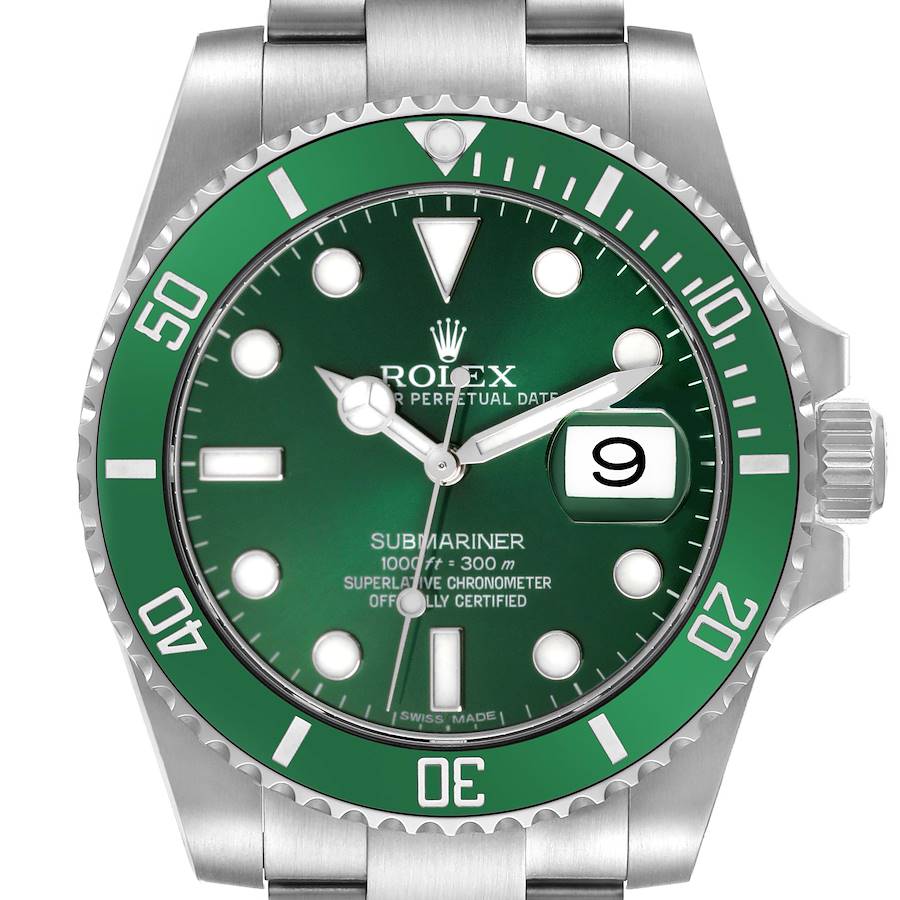 Rolex Submariner Hulk Green Dial Steel Mens Watch 116610LV Box Card SwissWatchExpo