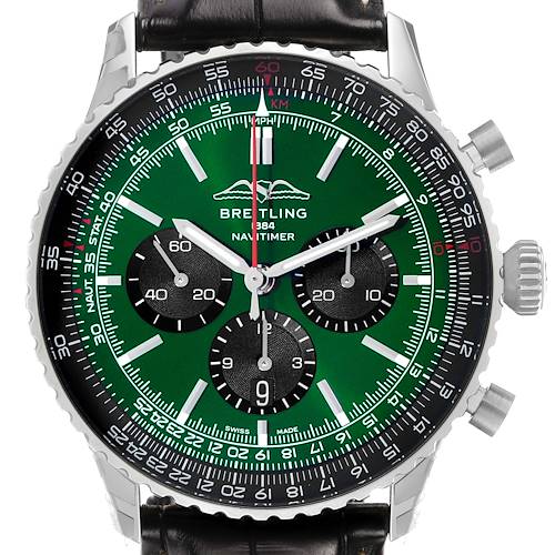 Photo of Breitling Navitimer B01 Steel Dark Green Dial Mens Watch AB0137 Unworn