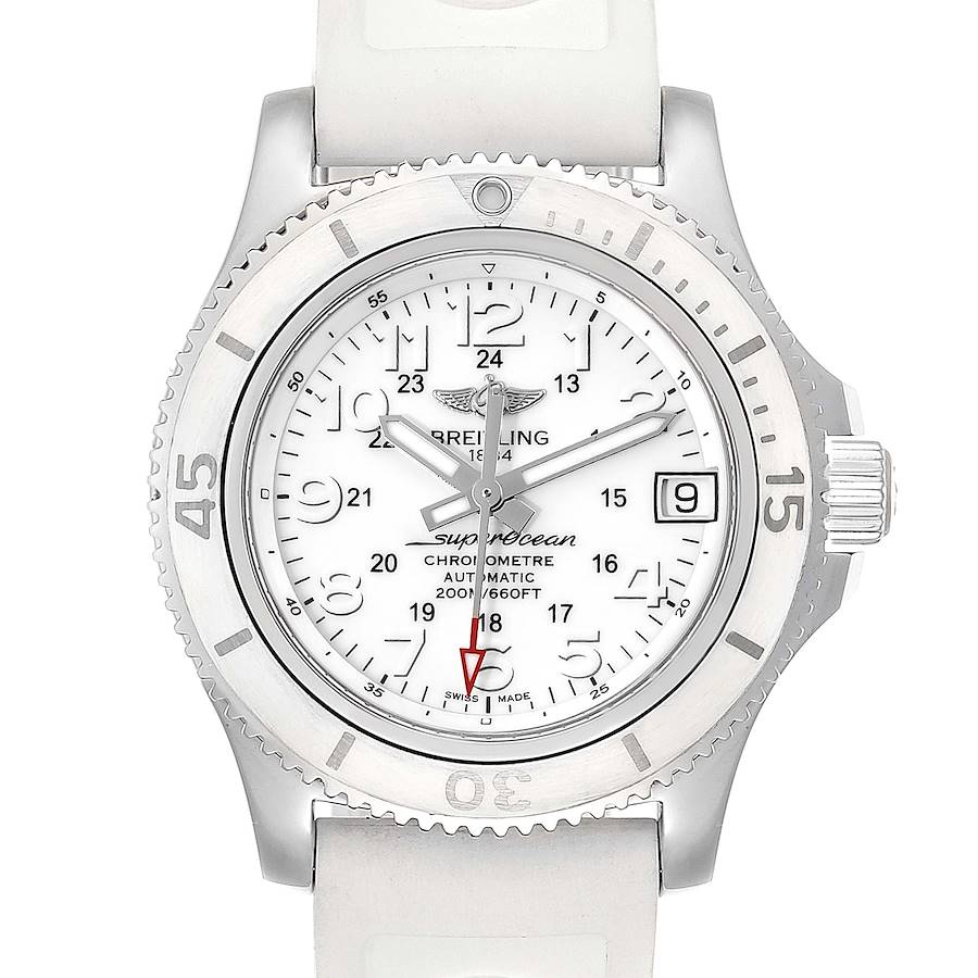 Breitling Superocean II 36 Hurricane White Dial Ladies Watch A17312 SwissWatchExpo