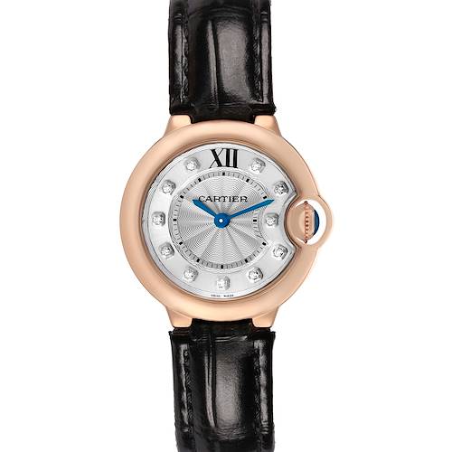 Photo of Cartier Ballon Bleu 28 Rose Gold Diamond Ladies Watch WJBB0019 Card