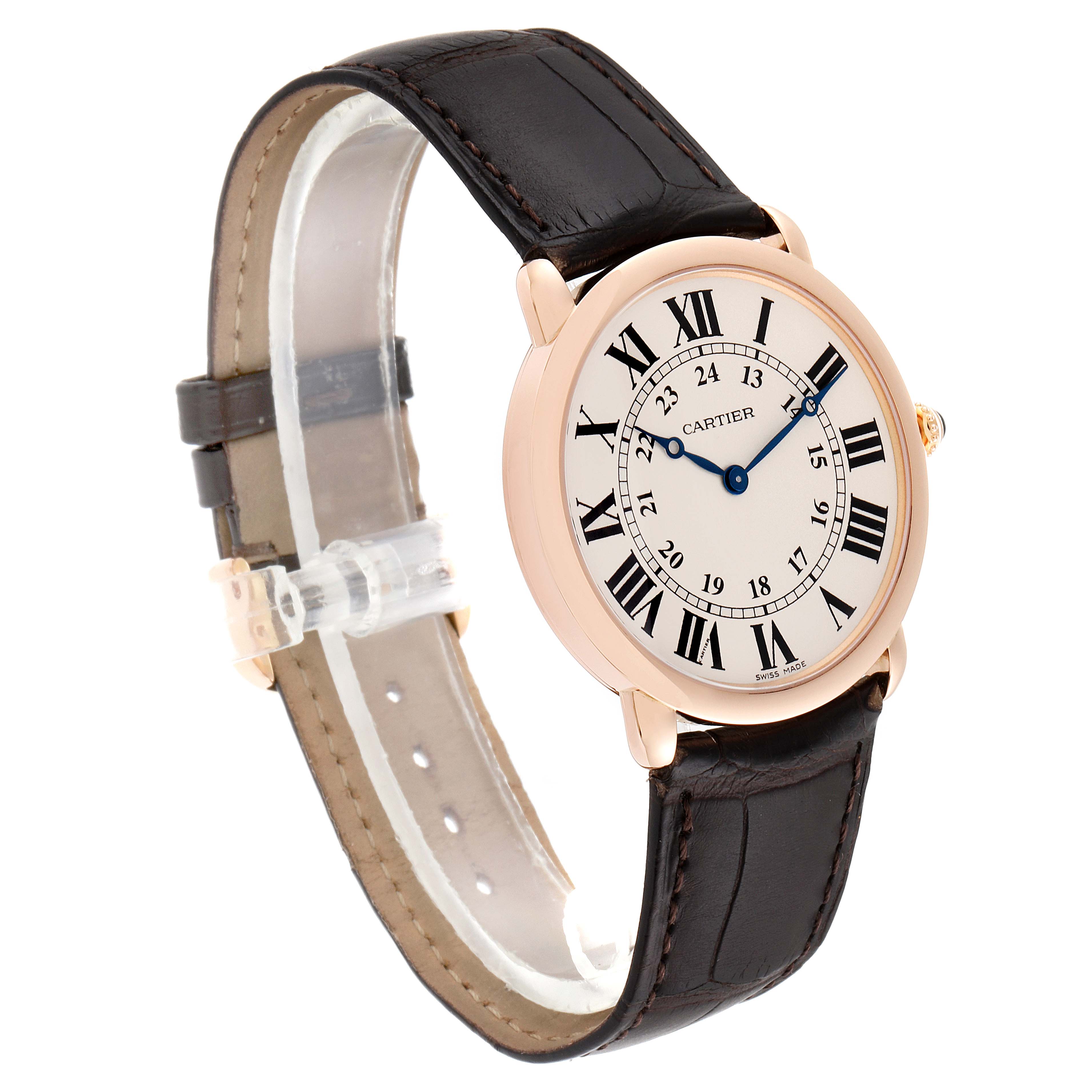 Cartier Ronde Louis Rose Gold Silver Dial Mens Watch W6800251 ...