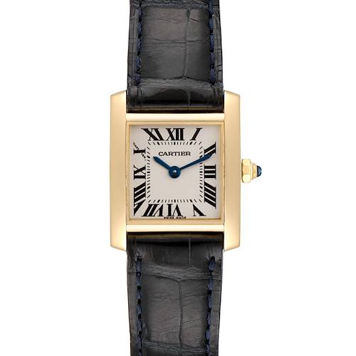 Photo of Cartier Tank Francaise Yellow Gold Black Strap Ladies Watch W5000256