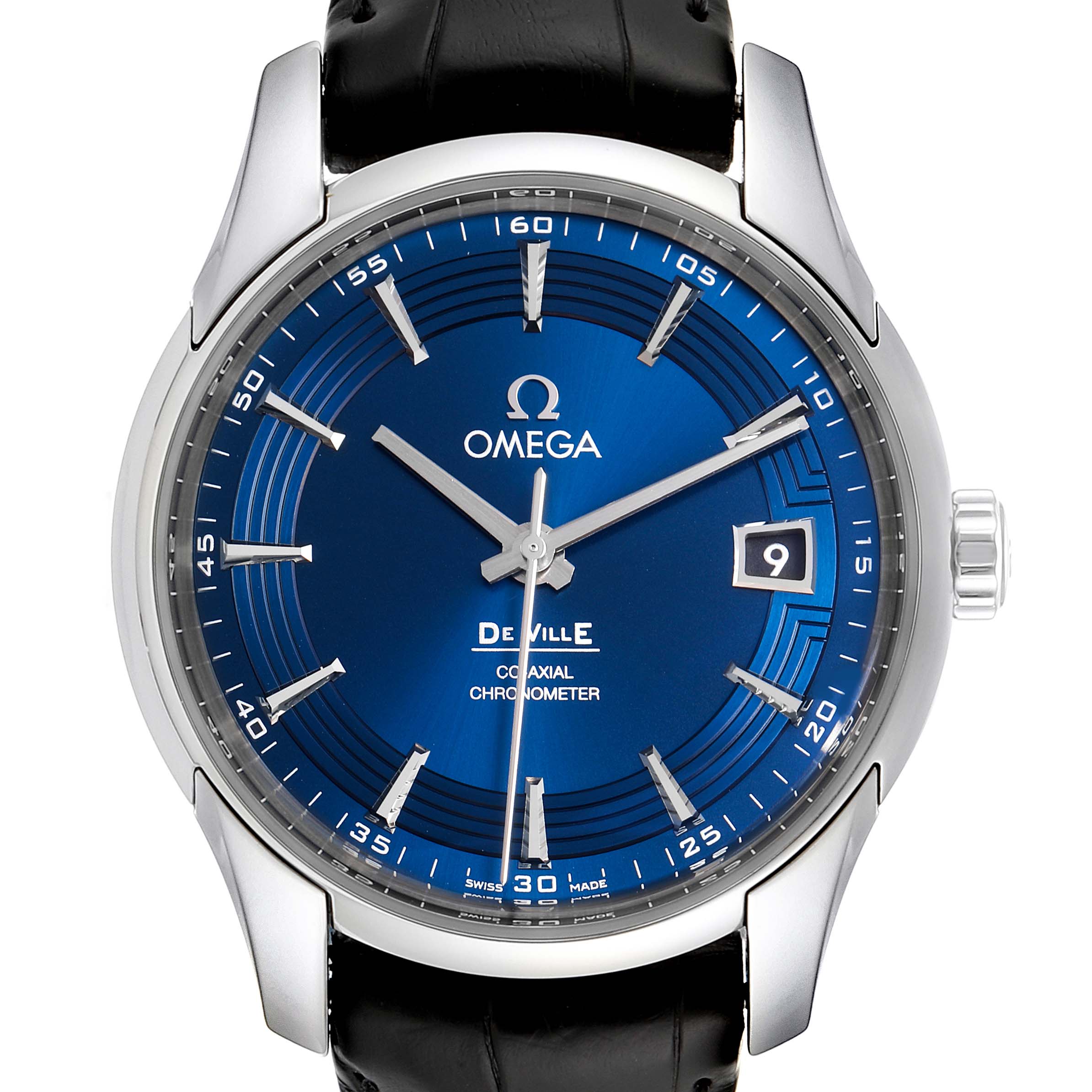 Omega DeVille Hour Vision Blue Dial Steel Mens Watch 431.33.41.21.03